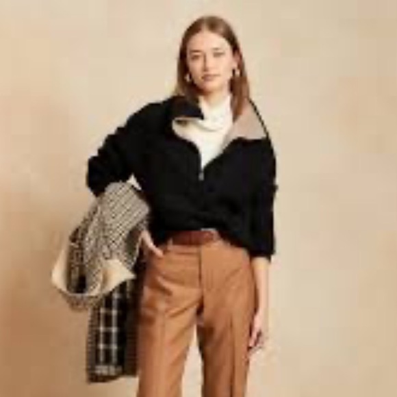 Banana Republic Oversized Half-Zip Wool Cashmere Blend - Picture 4 of 11